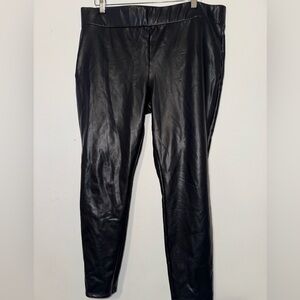 LOFT Black Faux Leather Trousers Size XL